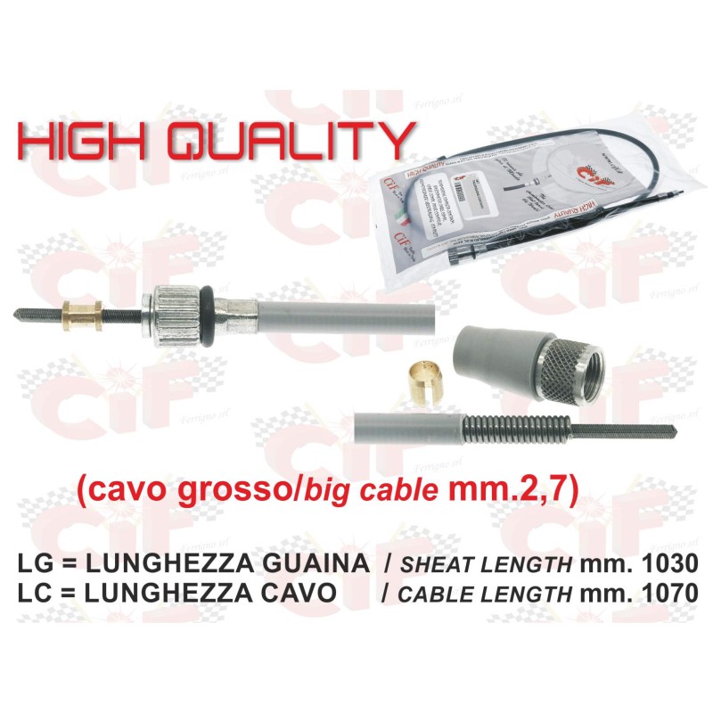 TRASMISSIONE CONTACHILOMETRI CAVO mm.2,7 RUOTE DA 10''