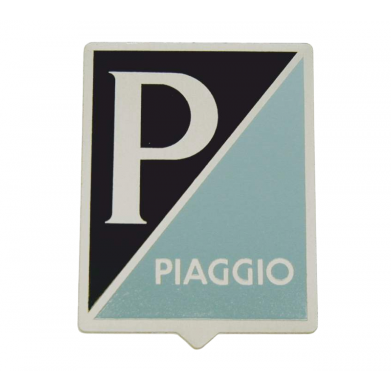 2707 -SCUDETTO STEMMA PIAGGIO IN ALLUMINIO  mm.36x46 ADESIVO
