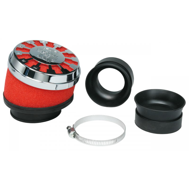 285195 - Filtro aria RED FILTER E13 con Ø 42/50/60 inclinato 25° per carburatori PHBH - MIKUNI - KEIHIN
