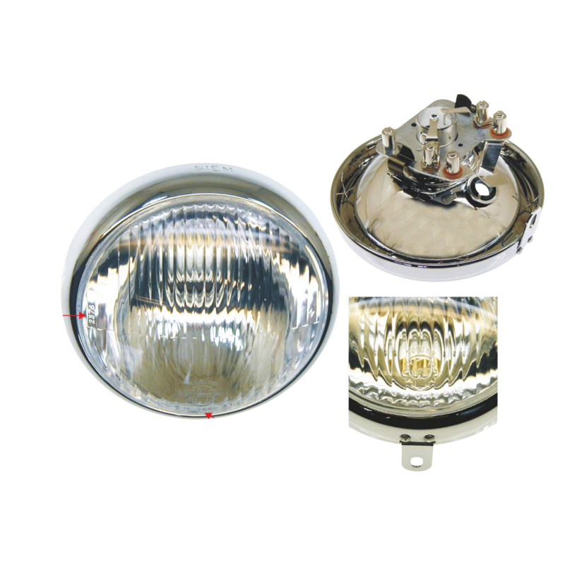 3009 - FANALE ANTERIORE VESPA 125 VNA1T  - VNA2T - VNB1T - VNB2T  COMPLETO DI PORTALAMPADA -Ø mm.105