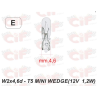 LAMPADINA TUTTO VETRO W2x4,6d -T5 MINI WEDGE (12V 1,2W)